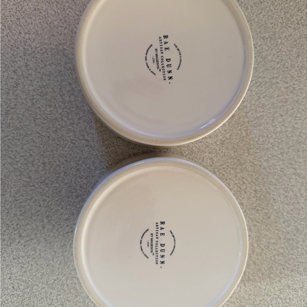 Rae Dunn Cream Ceramic Dog Bowls - Slurp & Gulp - Picture 2 of 5